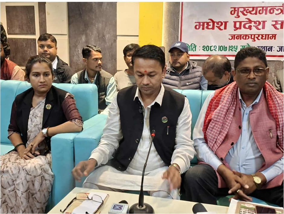 "आज विश्वासको मत माग्दै मधेसका मुख्यमन्त्री यादव।