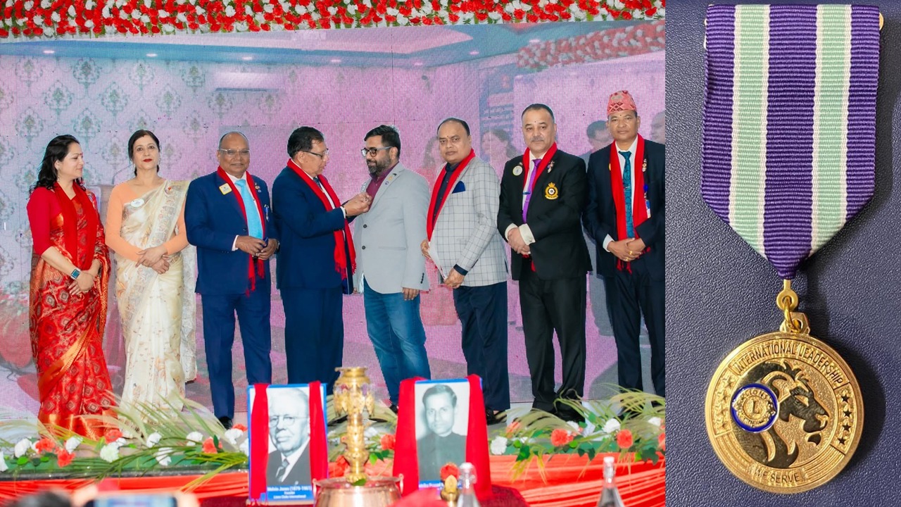लायन्स इन्टरनेशनल लिडरसिप एवार्डबाट लायन प्रकाश बाहेती सम्मानित।