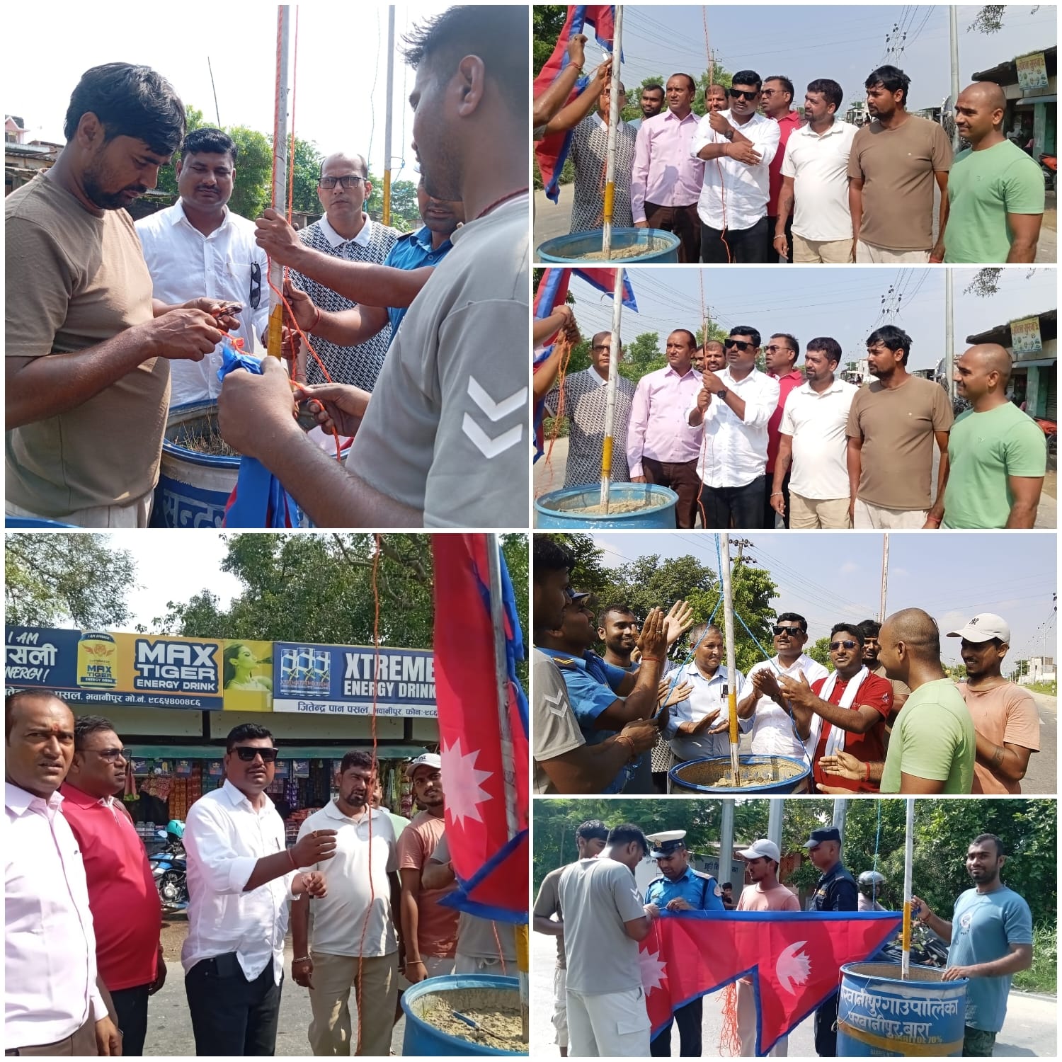 सञ्जु साहको नेतृत्वमा गण्डक चेकपोस्टमा राष्ट्रिय झण्डा प्रतिस्थापन, युवाको अभियानले बढायो राष्ट्रिय गौरव।