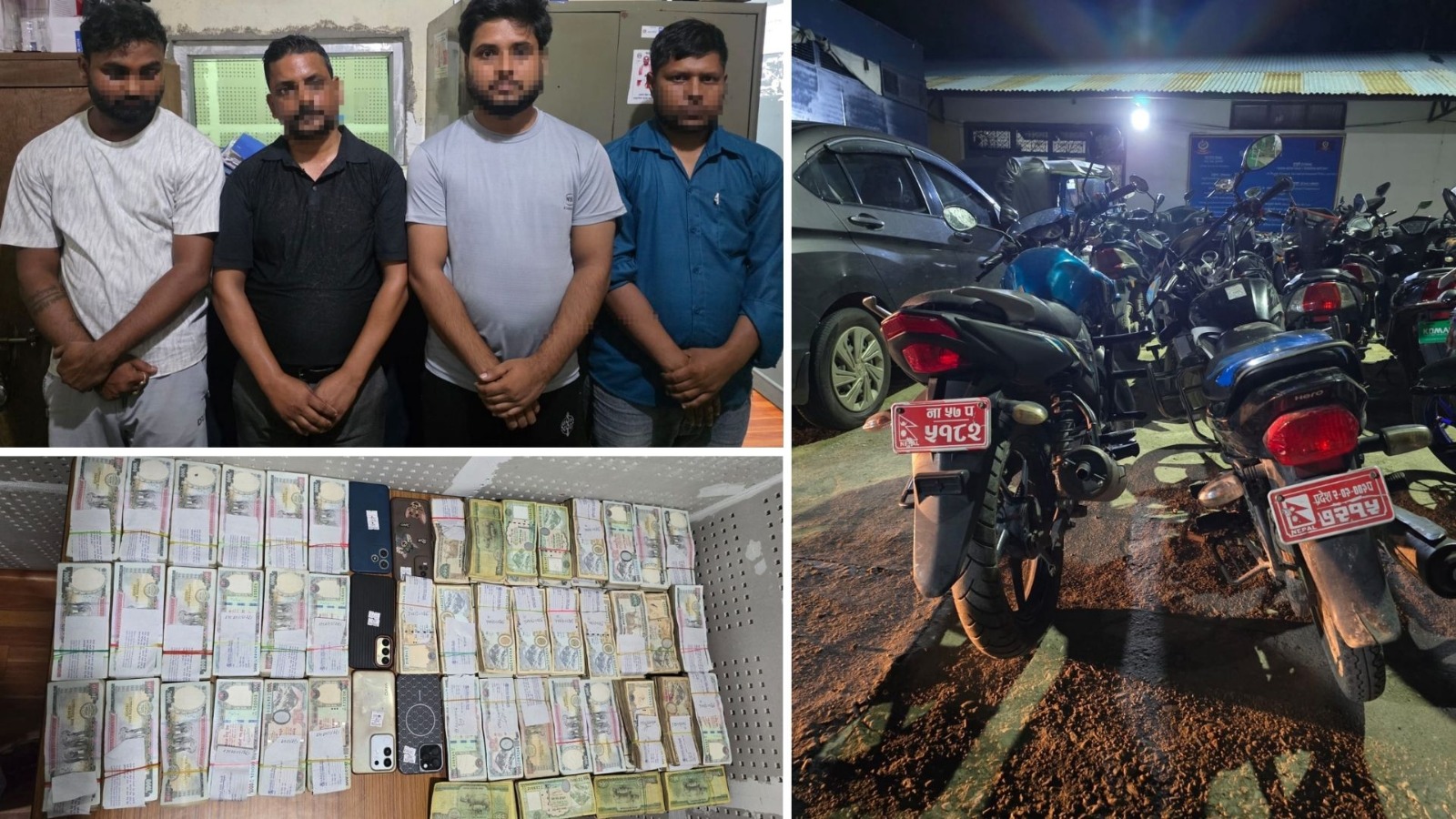 स्रोत नखुलेको ५२ लाख ५० हजार रुपैयाँसहित वीरगञ्जमा चार जना पक्राउ।