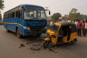 धनुषा सडक दुर्घटना: परिवारका तीन सदस्यसहित चारको मृत्यु, दुई बालबालिका गम्भीर।