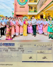 बाढीपीडितका लागि नवदीप एकेडेमीद्वारा ५० हजार सहयोग।