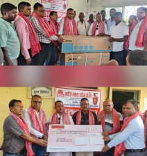 मनोज ग्यास उद्योगद्वारा वडा नं. २१ को स्वास्थ्य संस्था र विद्यालयलाई सहयोग।