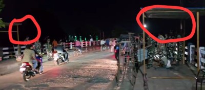 भारत–नेपाल सीमाको रक्सौल मितेरी पुलमा भारतीय एसएसबीद्वारा अस्थायी चेकपोस्ट निर्माण शुरू