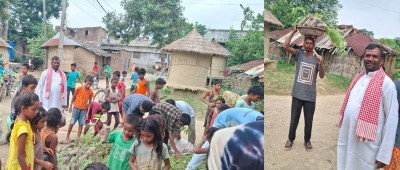 वीरगंज–२३ प्रसौनी बिर्तामा १० हजार निःशुल्क बिरुवा वितरण।