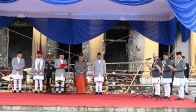 शीतल निवासमा शपथ : खनाल, घिसिङ र अर्याल मन्त्री नियुक्त।