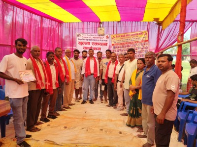 दिपावली तथा छठ पर्वको अवसरमा पतौरामा ५५ जनाले गरे रक्तदान।