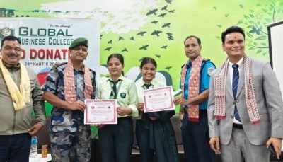 ग्लोबल बिजनेस क्याम्पसमा १७३ जनाद्वारा रक्तदान, मानवसेवामा युवाको सक्रिय सहभागिता।