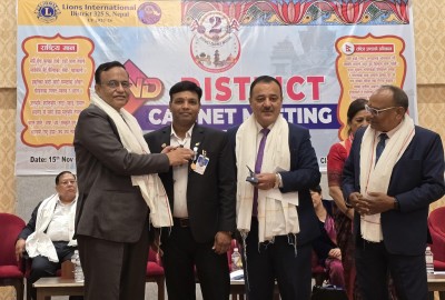 लायन्स इन्टरनेशनल लिडरसिप एवार्डबाट लायन सुनिल गुप्ता सम्मानित।