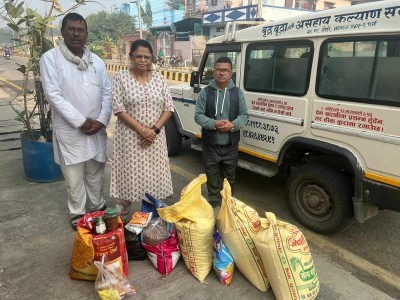 ठोरीको वृद्ध–वृद्धा आश्रमका लागि उपकार सेवा नेपालद्वारा नियमित खाद्यान्न तथा जिन्सी सामग्री सहयोग।