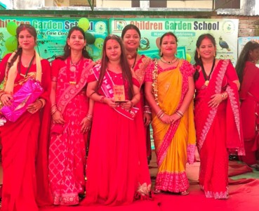 डी' चिल्ड्रेन गार्डेन मन्टेसरीमा महिला अभिभावक तथा शिक्षिकासँग तीज कार्यक्रम सम्पन्न।