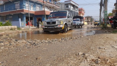 हेटौंडाको विकसित भनिएको वडा नम्बर ४ को सडकको कन्तविजोक