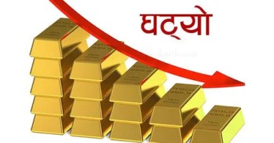 सुनको मूल्य तोलाको १२ सय रुपैयाँले घट्यो