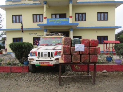 मकवानपुरमा २१२ किलो अवैध गाँजा सहित बोलेरो पिकअप बरामद, तस्कर फरार