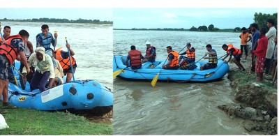 सशस्त्रद्वारा राप्ती नदिको भंगालोमा फसेका २६ जनाको सकुशल उद्वार