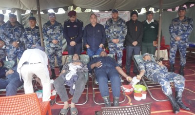 सशस्त्र प्रहरीद्वारा वीरगञ्जमा रक्तदान कार्यक्रम, ५७ प्वाइन्ट  रगत सङ्कलन