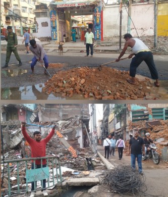 सडक विस्तारसँगै वीरगञ्ज महानगरमा खाल्डाखुल्डी पुर्ने र अव्यवस्थित तार हटाउने काम तीव्र।