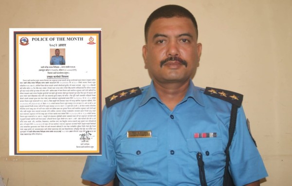 वरिष्ठ सई सागर बने असार महिनाको ‘पुलिस अफ दि मन्थ’ ।