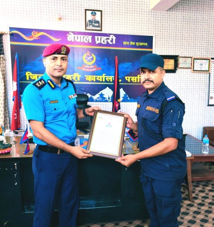 उत्कृष्ट कार्यसम्पादनका आधारमा प्रहरी जवान कुशवाहा ‘पुलिस अफ द मन्थ’ घोषित।