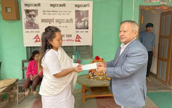 तीनकुने घटनाका मृतक सबिन महर्जनकी श्रीमतीलाई भाटभटेनीमा जागिर