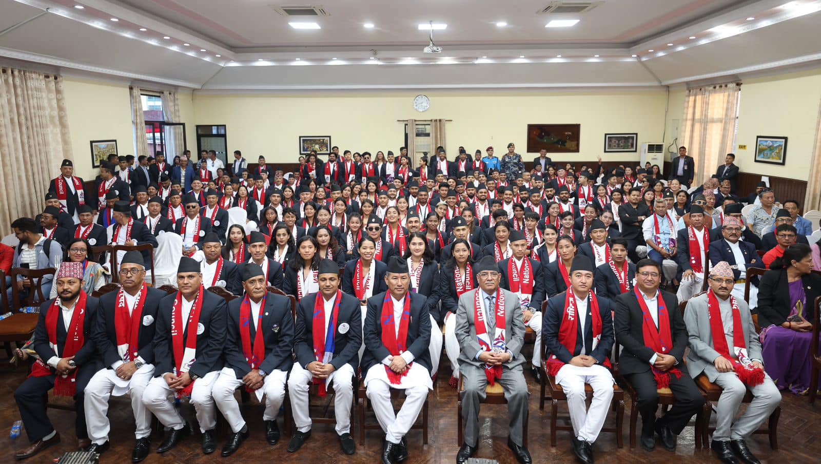 प्रधानमन्त्रीले गरे १९औं एसियाली खेलकुदमा सहभागी हुने खेलाडीको बिदाइ